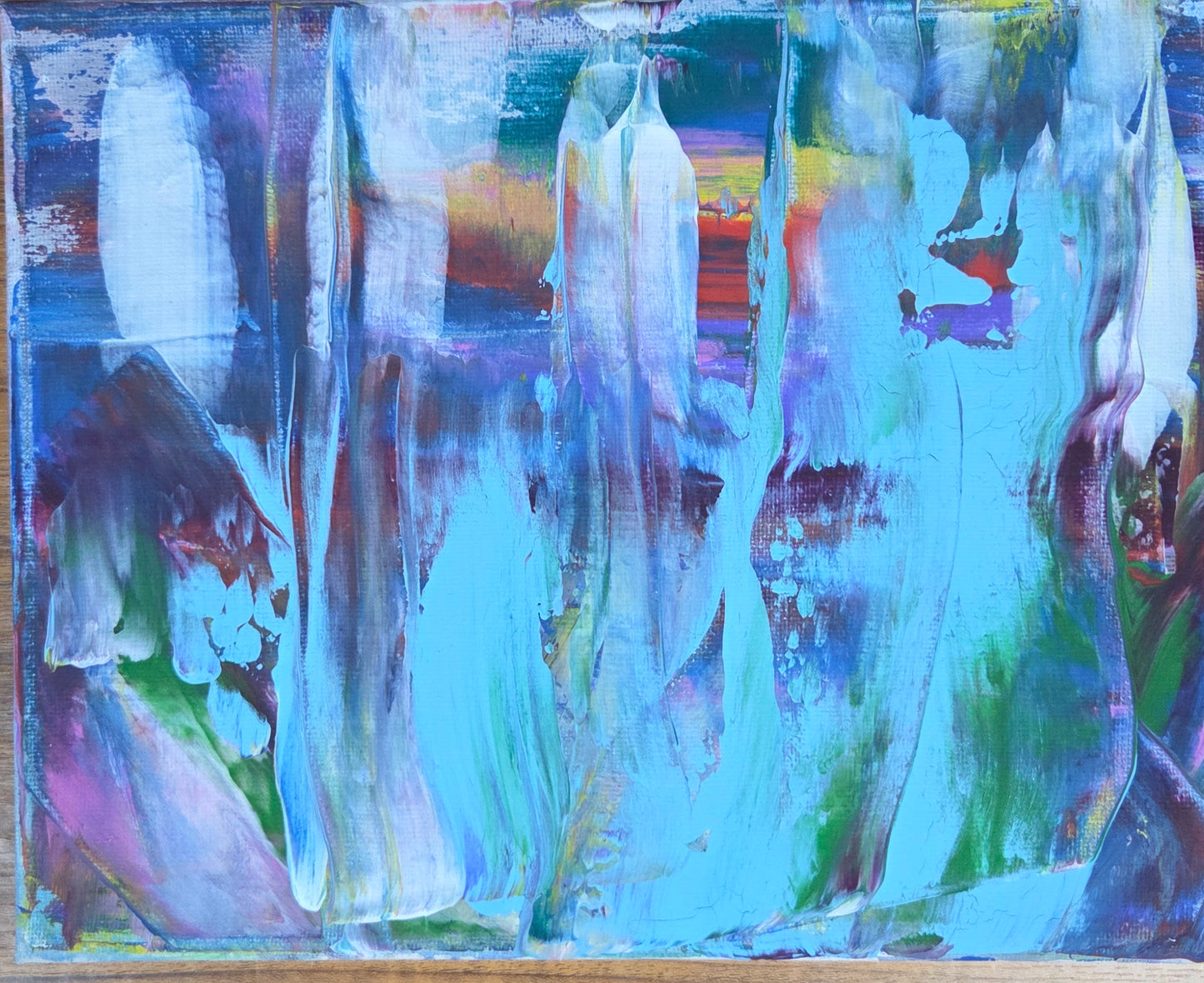 "Frozen Cascade"8x10" Original Abstract Painting